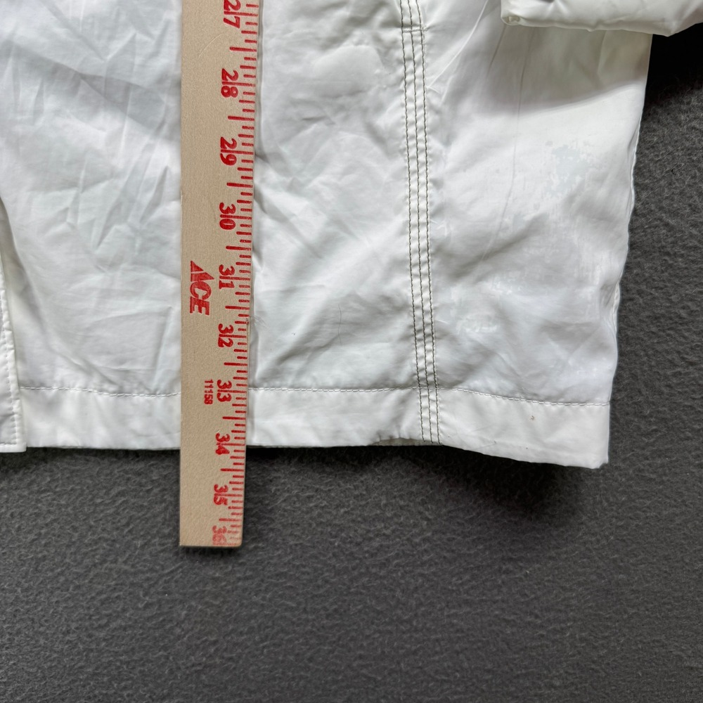 Columbia Jacket Women L White Omni-Tech Waterproof Rain Hooded Parka Shell - Picture 5 of 12